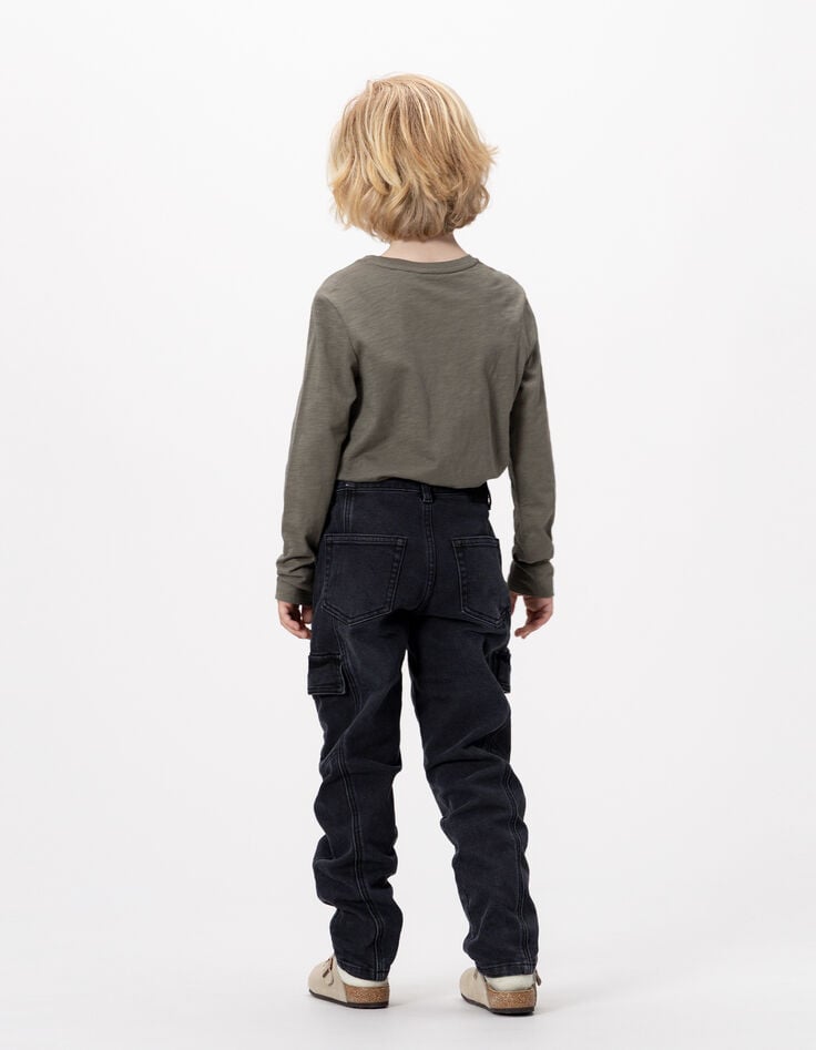 Boys’ grey cargo-style relaxed jeans-2 Boys’ grey cargo-style relaxed jeans-2