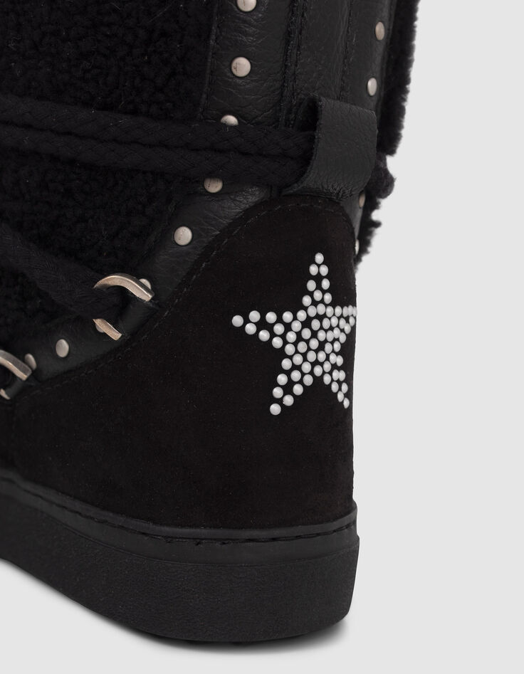 Women’s black INUIKII x IKKS suede fleece-lined boots-5