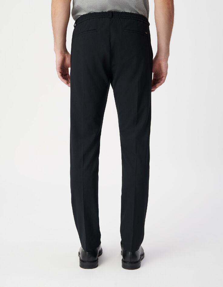 Men's slim navy elastic waistband jogpants-3