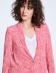 Veste tailleur mi-longue en crêpe imprimé femme-4