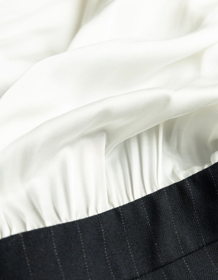 Combinaison bi-matière marine avec haut blanc Femme-8