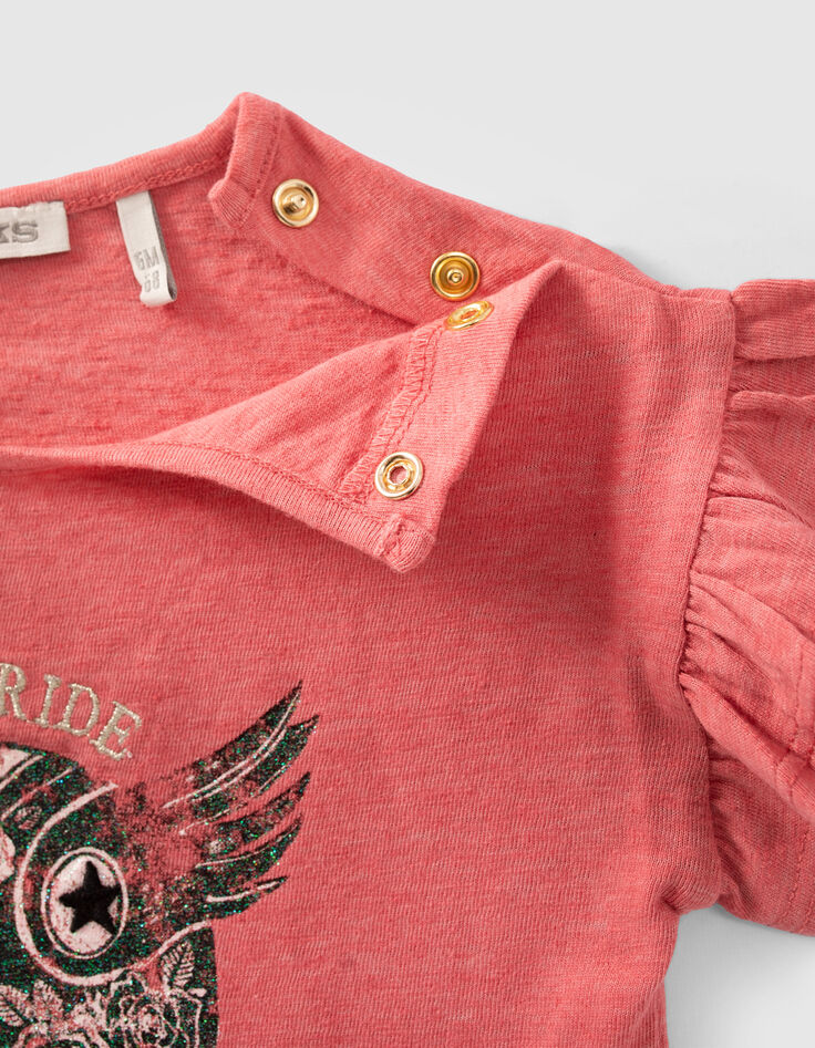 Baby girls’ red T-shirt with winged helmet-5