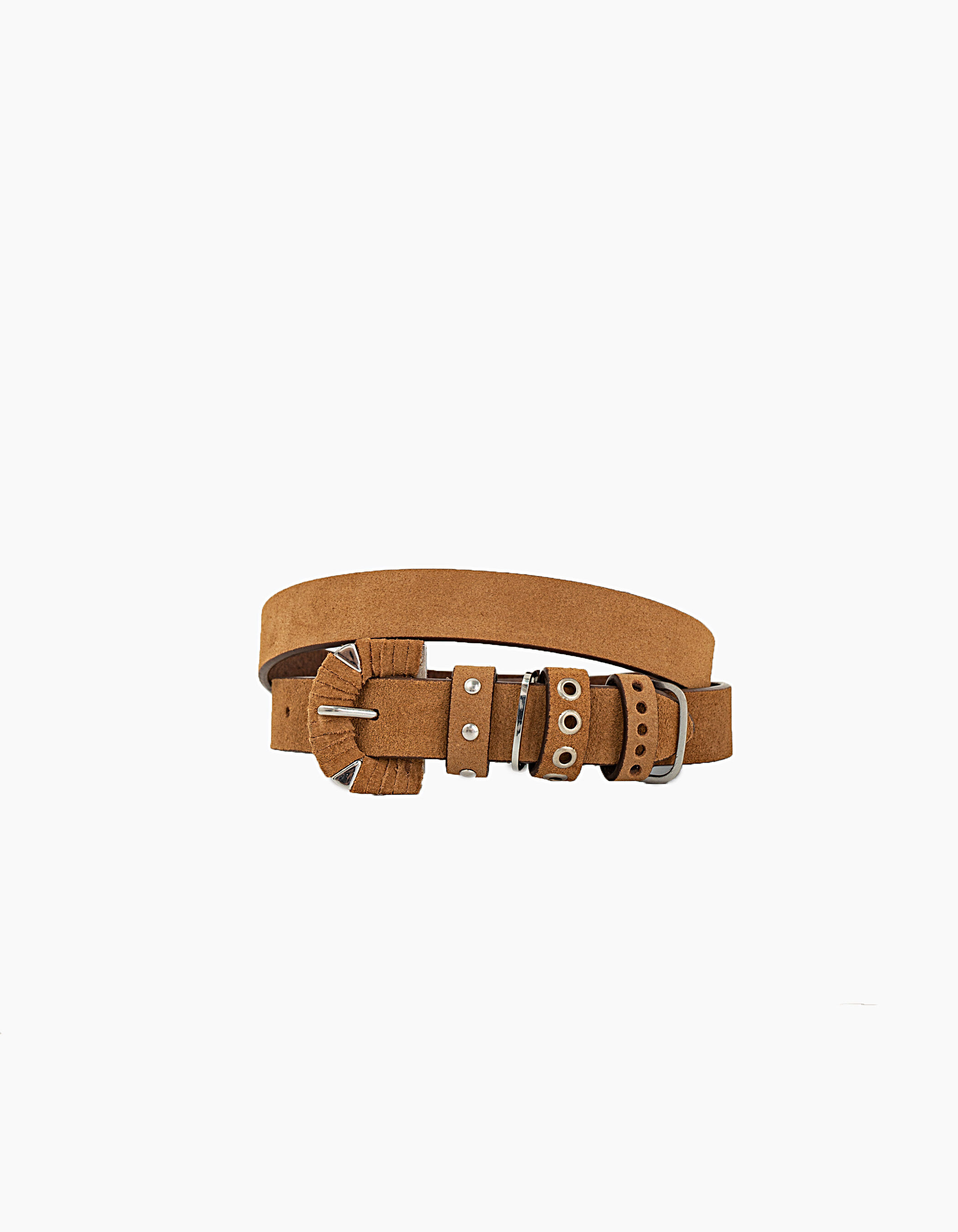 I.Code camel 5 belt loop suede belt