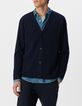 Men's navy knit V-neck cardigan-1