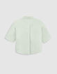 Top chemisier vert cropped Femme-6
