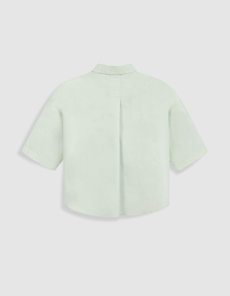 Top chemisier vert cropped Femme-6