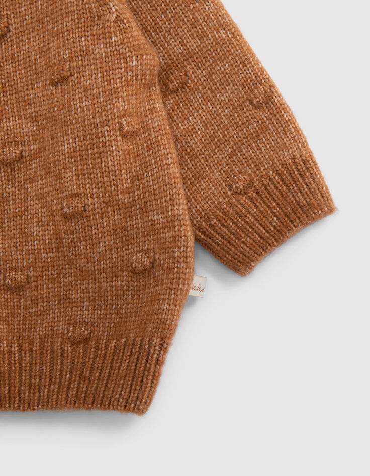 Chaqueta de punto camel fantasía bebé niña-5
