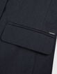 Veste de tailleur bleu marine mix lin coton Femme-3