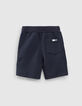 Navy bermuda tech fleece met zijstroken jongens -3