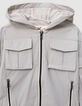 Blouson gris à capuche multipoches nylon garçon-4
