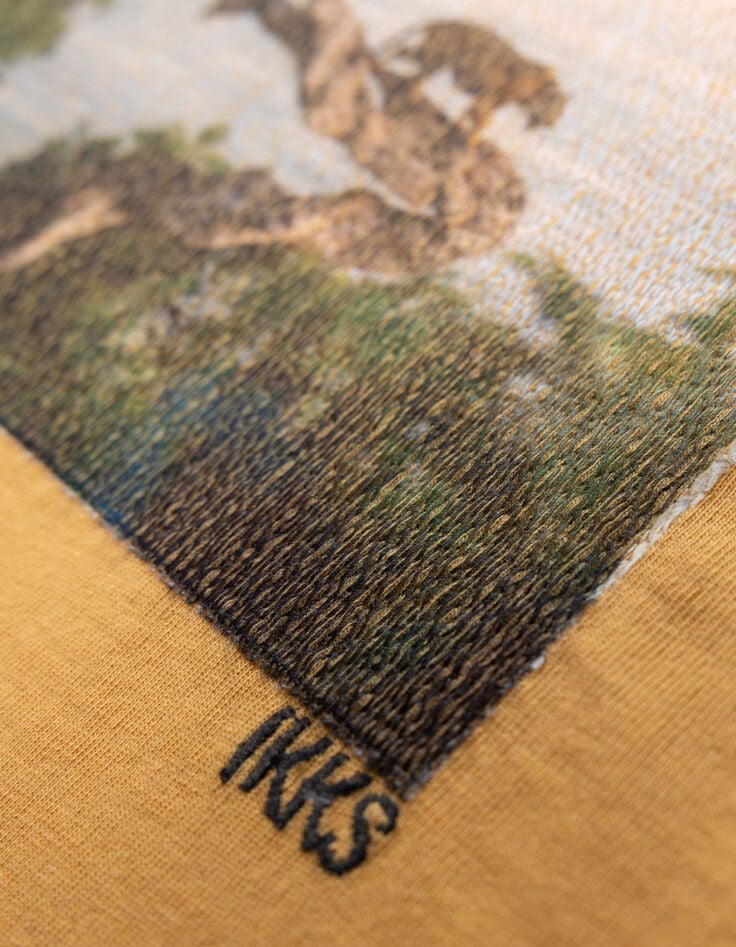 T-shirt jaune coton bio tigre sur arbre gar&ccedil;on-5