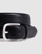 Men's black leather belt-2