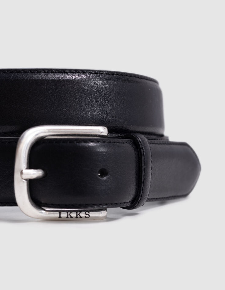 Men's black leather belt-2