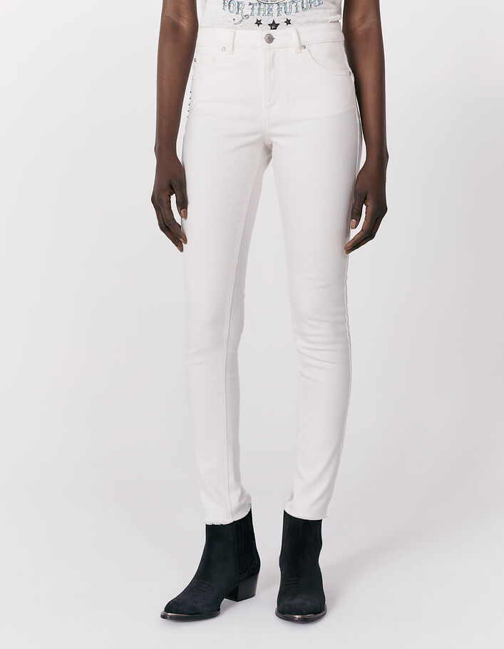 Jean slim écru regular waist coupe sculpt up recyclé femme-2