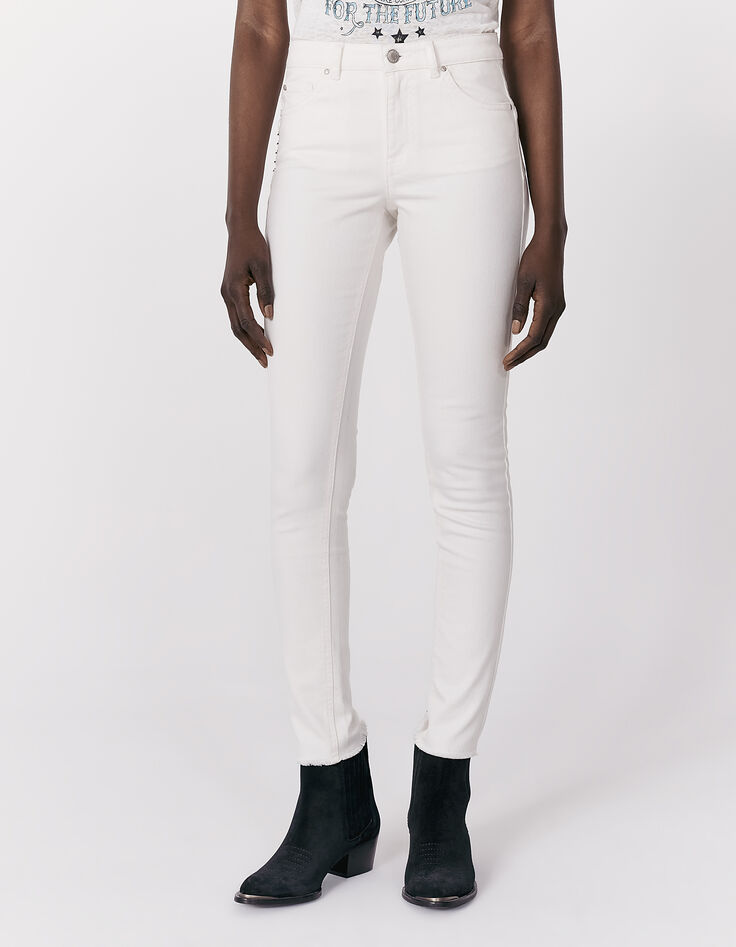 Women’s ecru recycled regular waist sculpt-up slim jeans-2