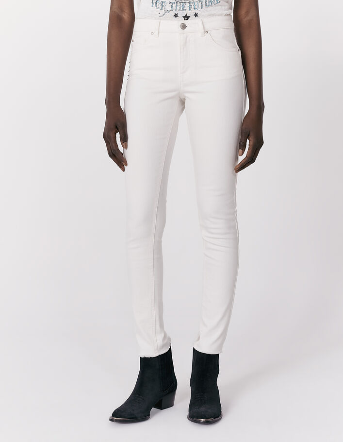 Ecru slim jeans regular waist sculpt up gerecycleerd dames-2
