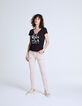 Jean slim rose, poches plaquées zippées femme-6