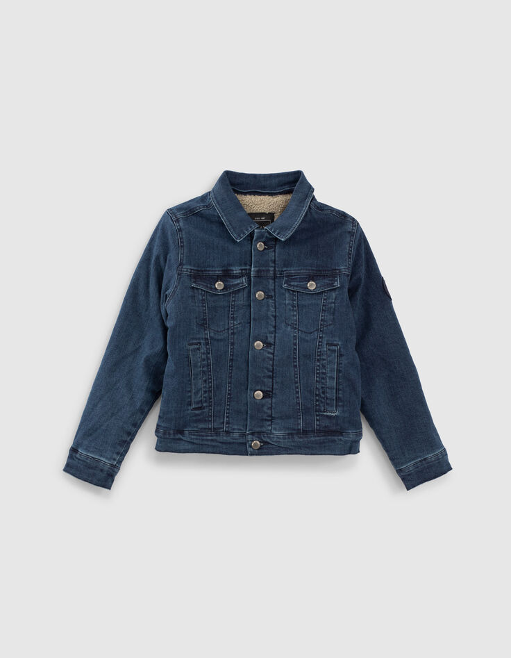 Vintage Blue Jungenjeansjacke mit abnehmbarer Kapuze-6