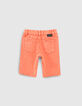 Koraalrode bermuda knitlook biokatoen jongens -1
