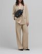 Women's beige recycled polyester suit jacket-7