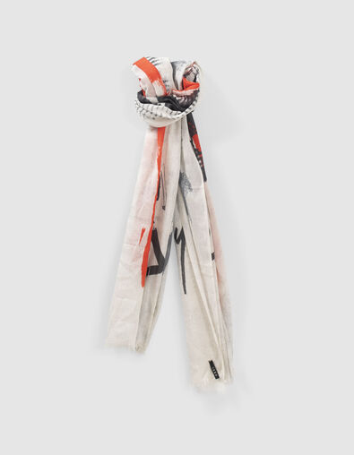 Fular crudo estampado negro mujer - IKKS