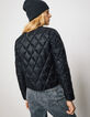 Women’s black quilted light padded jacket with braid-3