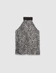 Top gris poliéster reciclado estampado pantera mujer-5
