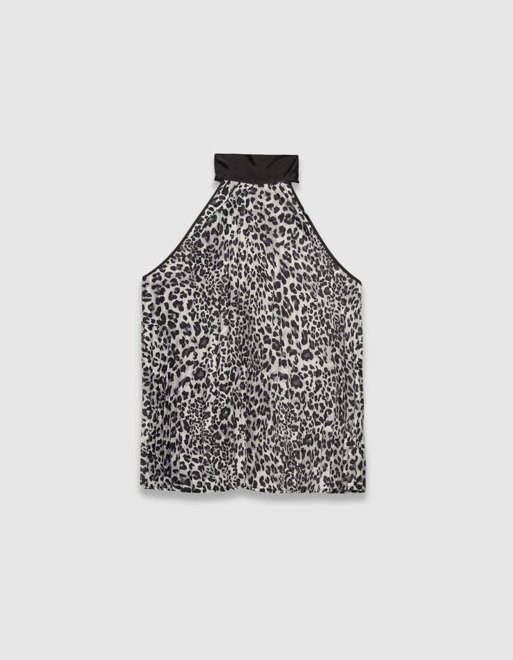 Top gris poliéster reciclado estampado pantera mujer-5 Top gris poliéster reciclado estampado pantera mujer-5