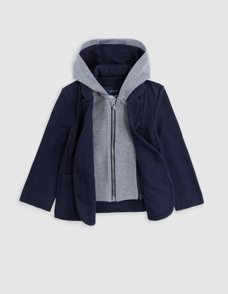 Boys' navy suit jacket with removable piping-5 Boys' navy suit jacket with removable piping-5