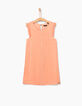 Girls’ peach dress, lace trim-3