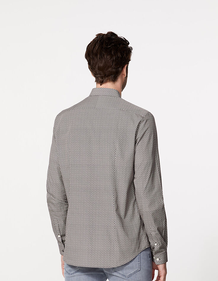 Chemise SLIM noire à motif moucharabieh Homme-3