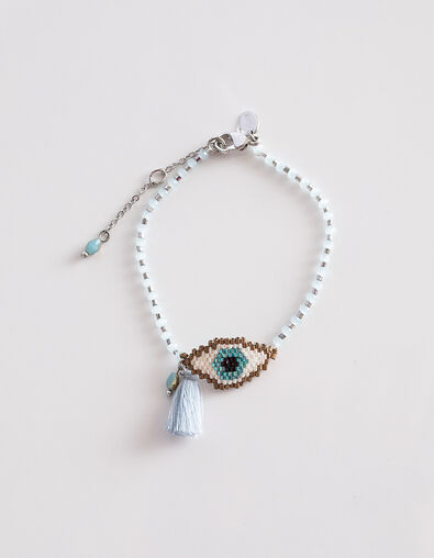 Women’s 2-row beaded bracelet, eye pendant - IKKS