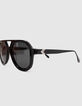 Lunettes solaires noires style pilote Femme-2