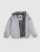 Silberfarbene Mädchen-Windjacke, Recycling, Fantasie-Motiv-6