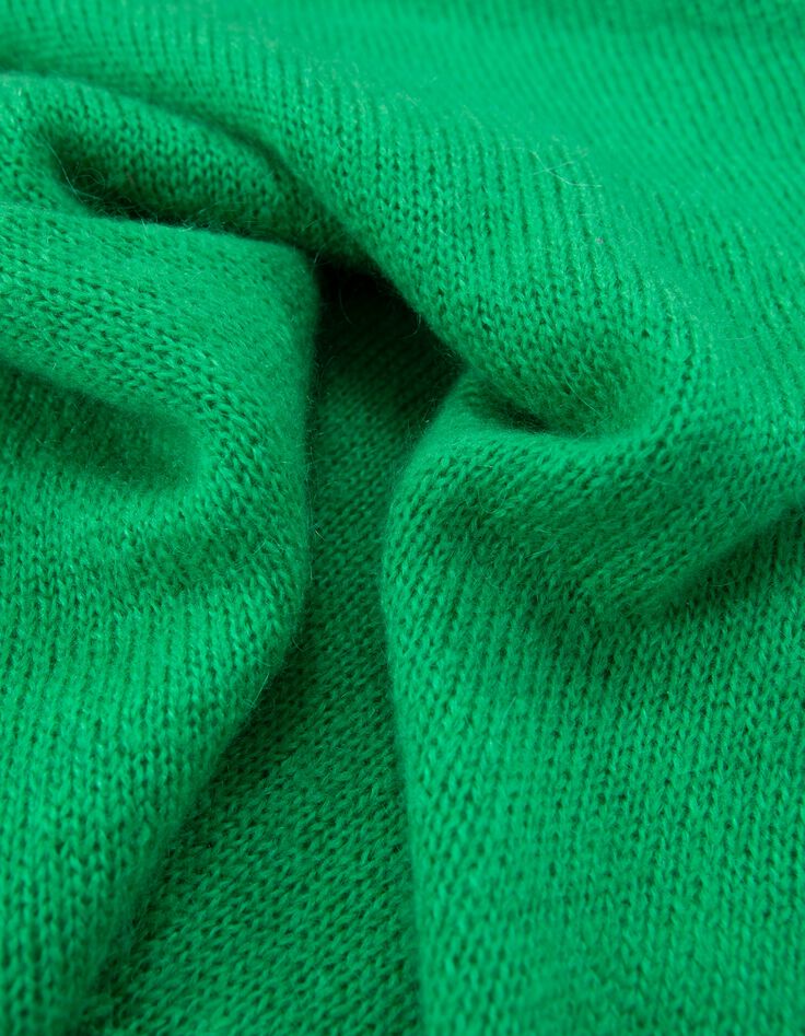 Jersey oversize pretejido verde de mujer-7