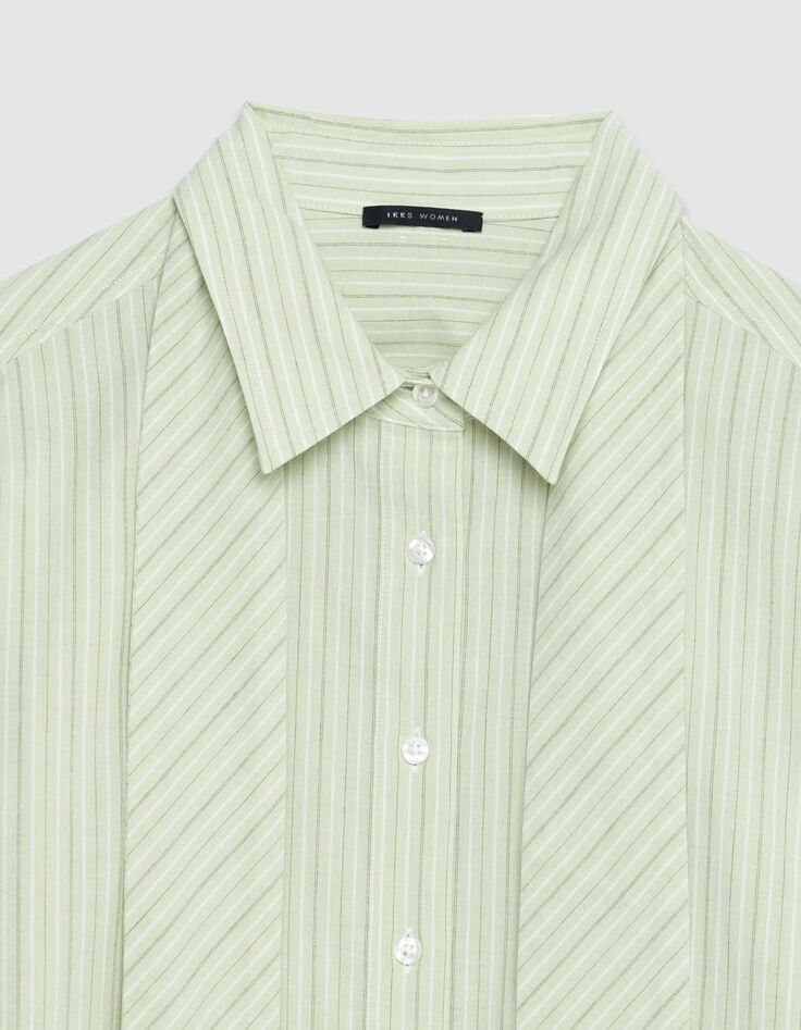 Gr&uuml;n gestreiftes Hemd mit Krawatte f&uuml;r Damen-6