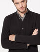 Polo noir à col chemise trompe-l'œil moucharabieh Homme-4