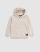 Sweat beige maxi chevrons embossés garçon-1