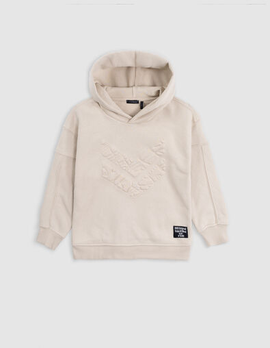 Sweat beige maxi chevrons embossés garçon - IKKS