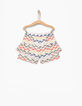 Short blanc cassé broderie anglaise colorée fille-4