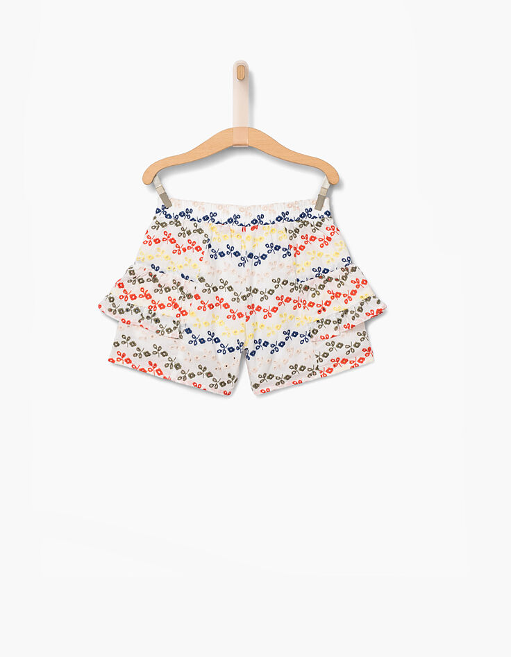 Short gebroken wit gekleurd broderie anglaise-4 Short gebroken wit gekleurd broderie anglaise-4