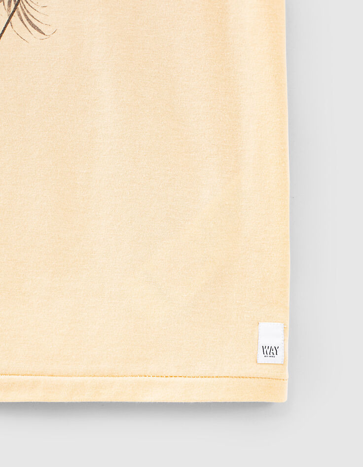 Boys’ medium yellow organic T-shirt + skateboard image-4