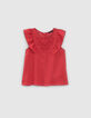 Rote, ärmellose Mädchenbluse-1