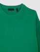 Grüner flauschiger Strickpullover für Jungen-3