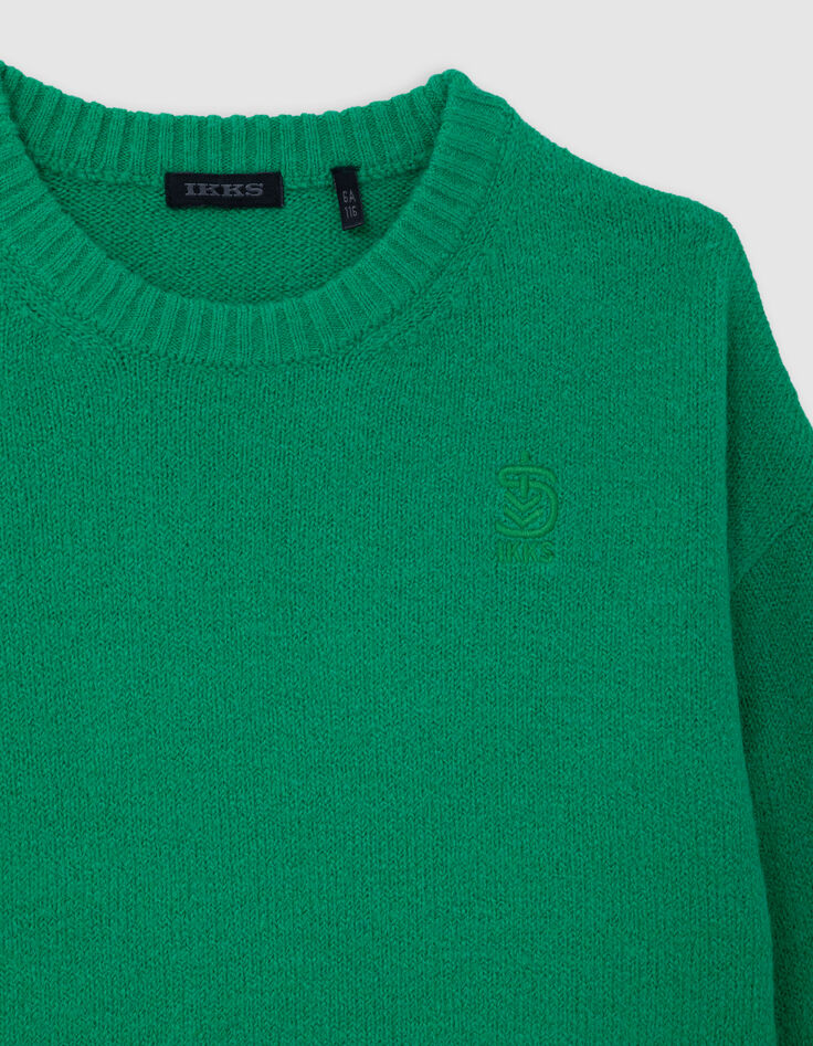 Grüner flauschiger Strickpullover für Jungen-3 Grüner flauschiger Strickpullover für Jungen-3