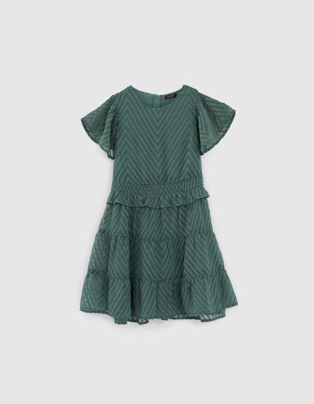 Girls’ eucalyptus graphic jacquard dress