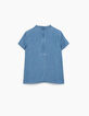 Girls&rsquo; light blue blouse with lace-3