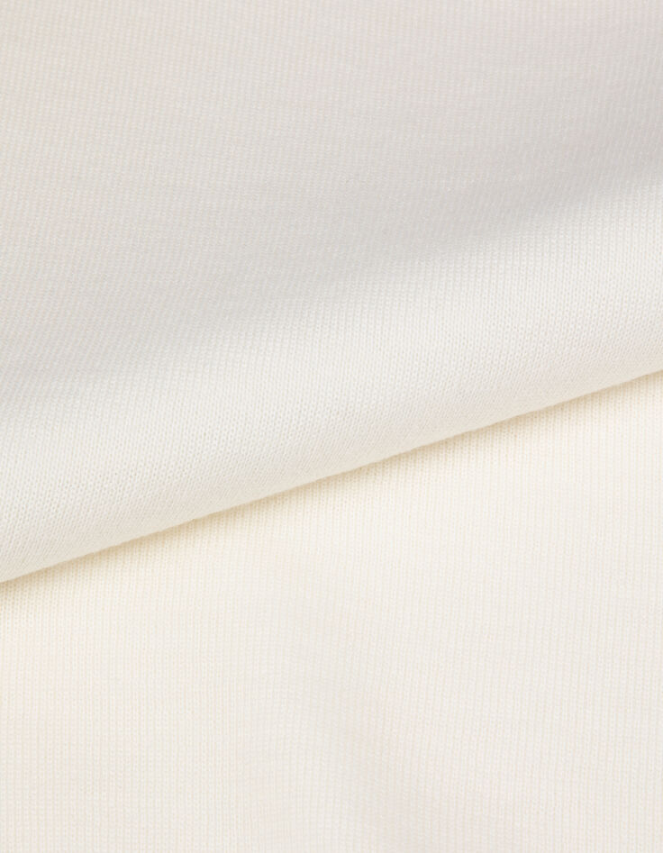 Pull encolure V blanc 100% laine Femme-8