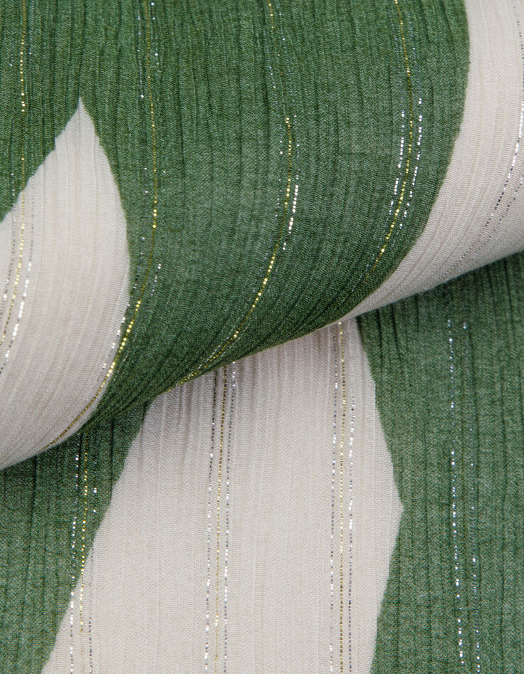 Robe verte sans manches ample imprim&eacute; fantaisie-3