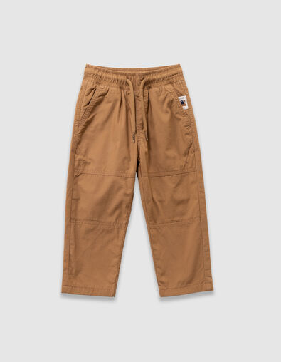 Pantalón camel forrado cintura elástica niño - IKKS